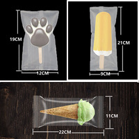 Sacs d'emballage de crème glacée, personnalisés, 50 pièces, emballage commercial, transparent, glacée, en plastique