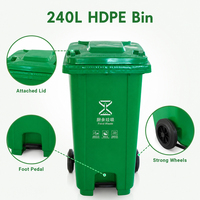 Poubelle à pédale de 240 L, bac à déchets industriel, résistant aux chocs, écologique, conteneur de recyclage pour entrepôt, usine