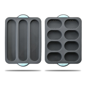 3 lỗ Baguette Baking Pan pháp bánh mì Pan cấp thực phẩm Silicone chịu nhiệt không trượt dễ dàng làm sạch linh hoạt bền BPA miễn phí - Product Image 6