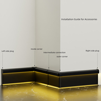 Plinthe murale moderne à canaux LED Topsale Projet d'hôpital d'hôtel Moulures noires Plinthe blanche en aluminium Éclairage LED