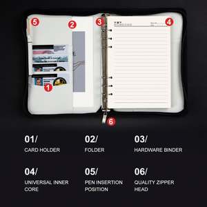 Portfolio Organizer 1.5" <b>Ring</b> <b>Binder</b> with Notepad Zippered Storage Pouch for Papers, Presentation Folder with Pockets for Card - Product Image 4