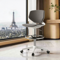 Tabourets de bar modernes, chaise de comptoir, cadre en PP blanc, siège rembourré, base pivotante réglable, montage facile pour la cuisine