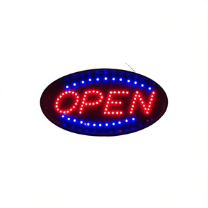 <b>LED</b> Neon <b>Open</b> <b>Sign</b> 18 X 8.5 Inch Oval Red Ultra Bright Store Advertisement Light Acrylic Material AC 110V - Product Image 1