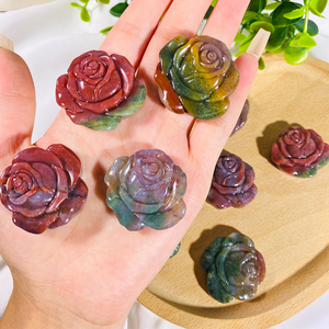 Wholesale Natural High Quality Crystal Flower Colorful Stone <strong>Ocean</strong> <strong>Jasper</strong> Rose Flower for Decoration - Product Image 6