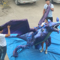 Grand dragon gonflable à trois têtes, dragon bleu, pour la décoration, personnalisé, haute qualité