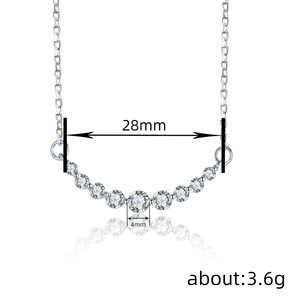 Collana con Cristallo a Forma di Barra Curva per Donne, Catena Minimalista per Clavicola, Gioielli alla Moda - Product Image 6