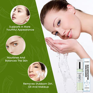 ฉลากส่วนตัวสีฟ้าทองแดงเปปไทด์ครีมทําความสะอาดใบหน้าสมุนไพรชุ่มชื้นลึกโฟมเรียบซ่อมแซมน้ํายาทําความสะอาดผิวหน้า - Product Image 4