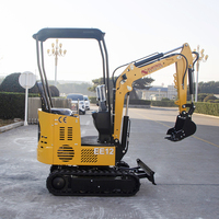 Mini-excavatrice de 1,2 tonne avec cabine, multifonction, petite excavatrice sur chenilles à vendre