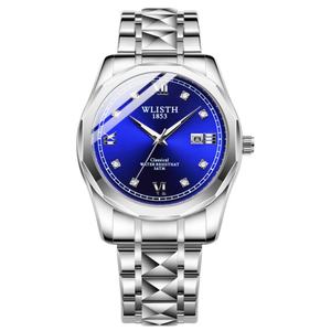 Relojes de Cuarzo de Acero Inoxidable para Hombre con Logotipo Personalizado, Diseño Casual y Elegante para Negocios, Esfera de Cristal, Pantalla con Manecillas, Caja de Aleación - Product Image 1