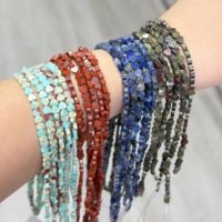 Perles en lapis-lazuli naturel en forme de cœur de 4 mm, perles en quartz rose, perles plates lisses, pierres précieuses en vrac pour la fabrication de bijoux DIY, bracelet, collier