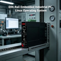 Ordinateur industriel embarqué sur rail DIN, 2 ports COM RS232/485, CAN, 4 ports Gigabit, sans ventilateur, DIN 35mm, alimentation large plage 12-48V DC