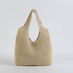 <strong>Nasser</strong> Waeschesack Gelber Strohbeutel Waeschewaschbeutel Kinder-Geleebeutel Gewebte Tragetasche Geldboerse Stricken Aus Holz - Product Image 5
