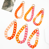 Nouvelle Coque Courte Tendance et Colorée pour Téléphone Portable avec Breloque Anti-perte, Sangle de Sécurité en Acrylique, Lanière Facile à Installer pour Femmes et Filles