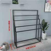 Support de rangement moderne en métal réglable en hauteur pour écharpes, draps, serviettes et oreillers – Présentoir de magasin de vêtements