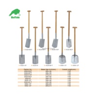 Pelle de jardin Buffalo S504-7, tête de pelle en acier avec poignée en D, longueur de lame de 13 3/4 pouces, poids de 0,9 à 1,5 kg