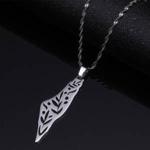 Collar con colgante personalizado de acero inoxidable 316L, chapado en oro PVD de 14K/18K, joyería fina de moda, collares con mapa de Israel y Palestina para mujer - Product Image 3