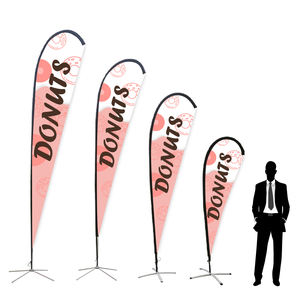 لافتة ألومنيوم خارجية للترويج والفعاليات، علم شاطئ إعلاني مخصص، مجموعة أعلام ريشية ودمعية الشكل مع طباعة الشعار - Product Image 6