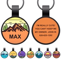 Plaque d'identification personnalisable en silicone ronde pour chien avec nom et numéro de téléphone – Cadeau de sécurité pour animaux de compagnie contre la perte