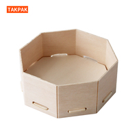 Barquette octogonale jetable en bois pour fruits et sushis, idéale pour les événements et les fêtes