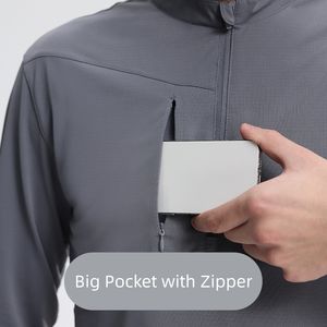 Nueva Camiseta Deportiva de Poliéster <span class=keywords><strong>para</strong></span> <span class=keywords><strong>Hombre</strong></span>, con Cierre de Cremallera en el Cuello, Bolsillo con Cremallera en el Pecho Derecho y Manga Larga - Product Image 2