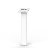 Support de sol pour tablette Peacemounts KS-05 au design métallique fin, borne de paiement, borne de libre-service, support d'attente, commande, capacité de charge de 20 lb