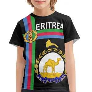 Best Selling Eritrea Design Printing Short Sleeve T Shirt Children Clothes Wholesale Summer Full Printed T-shirts Kids Boys Girl