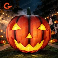 Décorations de jardin gonflables de citrouilles d'Halloween, amusantes, en polyester, pour l'extérieur