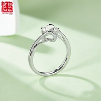 Bague Classique en Moissanite Angel Kiss à Tige Torsadée 1 carat Couleur D en Argent Sterling S925 Plaqué Rhodium Taille Brillant Sertie à Griffes