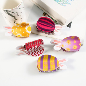 ชุดอีสเตอร์สีสันสดใสคลิปหนีบผมทำจากพีวีซีทรงไข่พร้อมหูกระต่ายคลิปหนีบผม - Product Image 3