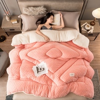 Couette Sherpa en flanelle, édredon d'hiver, insert de couette réversible en velours gaufré, literie chaude et épaisse pour la maison et l'hôtel