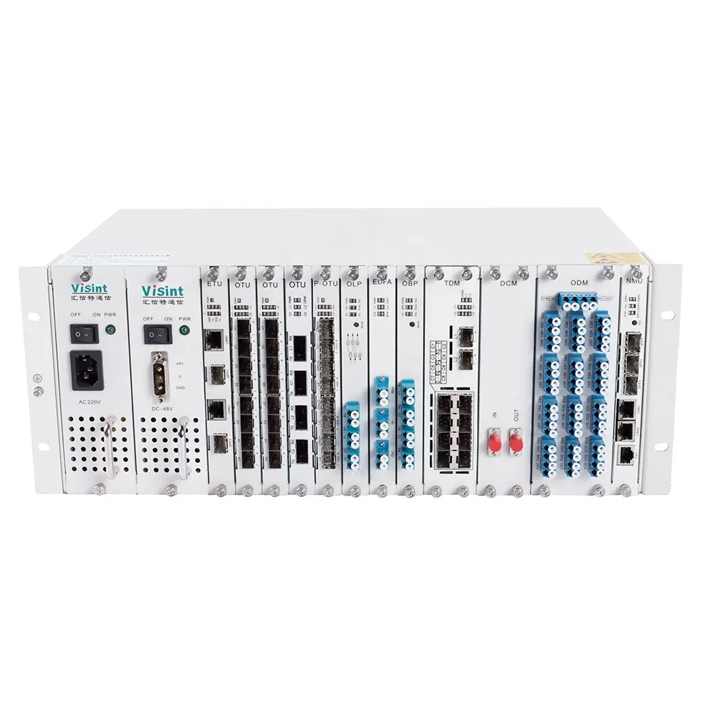 DWDM Managed 4U Rack 19 in1 1 Redundanter Dual Power AC/DC Multi mode 850nm/310nm 4 8 16 40 48 80 90 Kanäle mit 3R-Funktion