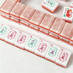 Jeu de Mahjong de Luxe en Acrylique Rose à 4 Couches, Style Classique, Portable, pour 4 Joueurs, Design Moderne et Durable - Product Image 2