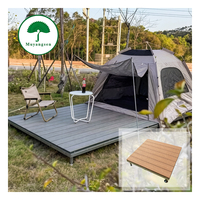 Système de terrasse préfabriqué extérieur personnalisable gris facile à installer, terrasse modulaire en WPC, plateforme réglable pour jardin, parc, camping