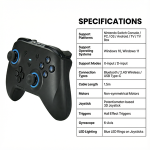 Manette de <span class=keywords><strong>jeu</strong></span> sans fil YJT-CJP2030 2,4 GHz avec joystick, bouton turbo, volant de <span class=keywords><strong>jeu</strong></span> pour PC <span class=keywords><strong>Steam</strong></span> <span class=keywords><strong>Deck</strong></span> Android/iOS - Product Image 3
