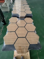 Décoration murale Art paramétrique 3d Panneaux muraux acoustiques hexagonaux en bois