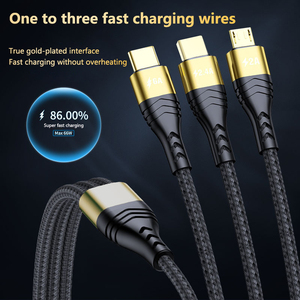 <span class=keywords><strong>Cable</strong></span> USB cargador rápido 3 en 1, <span class=keywords><strong>cable</strong></span> de carga súper rápido de 6A, <span class=keywords><strong>cable</strong></span> micro USB para iPhone y <span class=keywords><strong>Samsung</strong></span> - Product Image 6