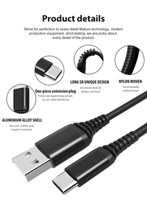 สาย5A ทองแดงบริสุทธิ์แบบถัก66W ทำจากไนลอน USB <span class=keywords><strong>C</strong></span> Type-<span class=keywords><strong>C</strong></span> <span class=keywords><strong>iPhone</strong></span> 15สำหรับ Huawei Android ชาร์จมือถือได้ - Product Image 3