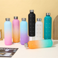 Bouteille d'eau en plastique chic personnalisée de 1000 ml pour étudiants, cadeau promotionnel portable pour le camping, gourde à boire directement, gourde d'eau agréable