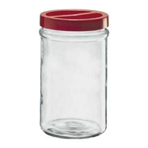 Pot en verre Ortes 5000V avec couvercle en plastique, capacité de 5 kg, diamètre 17 x 28,5 cm, solution de rangement élégante - Product Image 1