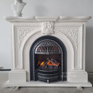 <span class=keywords><strong>Francia</strong></span> moderno tallado a mano victoriano arqueado insertar piedra Natural mármol blanco chimenea envolvente - Product Image 3