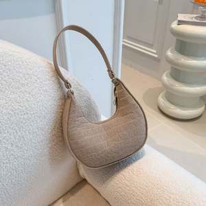 Sac bandoulière femme en feutre écologique à motif bonbons, fermeture éclair, couleur unie, été - Product Image 2