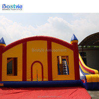Location de fête Grande maison de rebond gonflable Toboggan gonflable Château plein d'entrain sautant en PVC commercial pour enfants Jeu en plein air