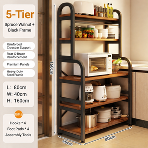 Étagère de cuisine à 3 niveaux, support pour micro-ondes, étagère de rangement pour casseroles et poêles - Product Image 6