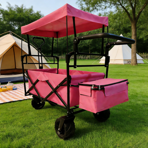 4-Wheel Collapsible Outdoor <b>Wagon</b> | Foldable Portable for Camping Beach <b>Garden</b> Hiking Shopping Patio - Product Image 1