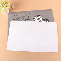 Set de table gris en PVC imprimé avec motif végétal moderne, imperméable, 30x44cm
