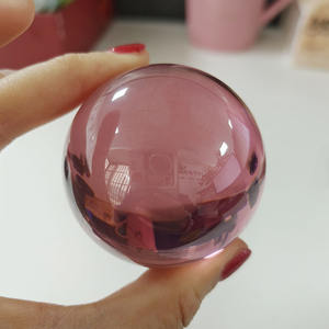 Perles en zircone cubique (CZ) de 50 mm, forme sphère/boule, couleur rose, sans trou, pour présentation - Product Image 4