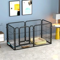 Enclos commercial robuste en tube carré de fer pour chiens d'intérieur, avec porte en grillage métallique, barrière sécurisée anti-évasion pour animaux, enclos de jeu et chenil