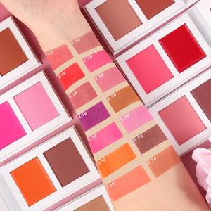 Logotipo personalizado integrado mate crema colorete pasta en polvo pastel bicolor tono de piel clara mineral químico para uso facial - Product Image 3