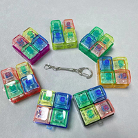 Porte-clés Fidget personnalisable avec 1/2/3/4/5/6/9 touches, clavier mécanique LED, axe de clavier, jouet anti-stress, boutons DIY, keycaps