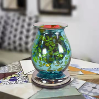 Chauffe-cire en verre artistique de style rétro - Lampe électrique pour fondre la cire - Décoration d'intérieur classique et luxueuse